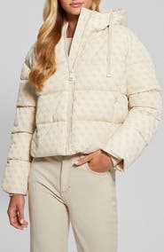 GUESS Daisy Flock Logo Puffer Coat
