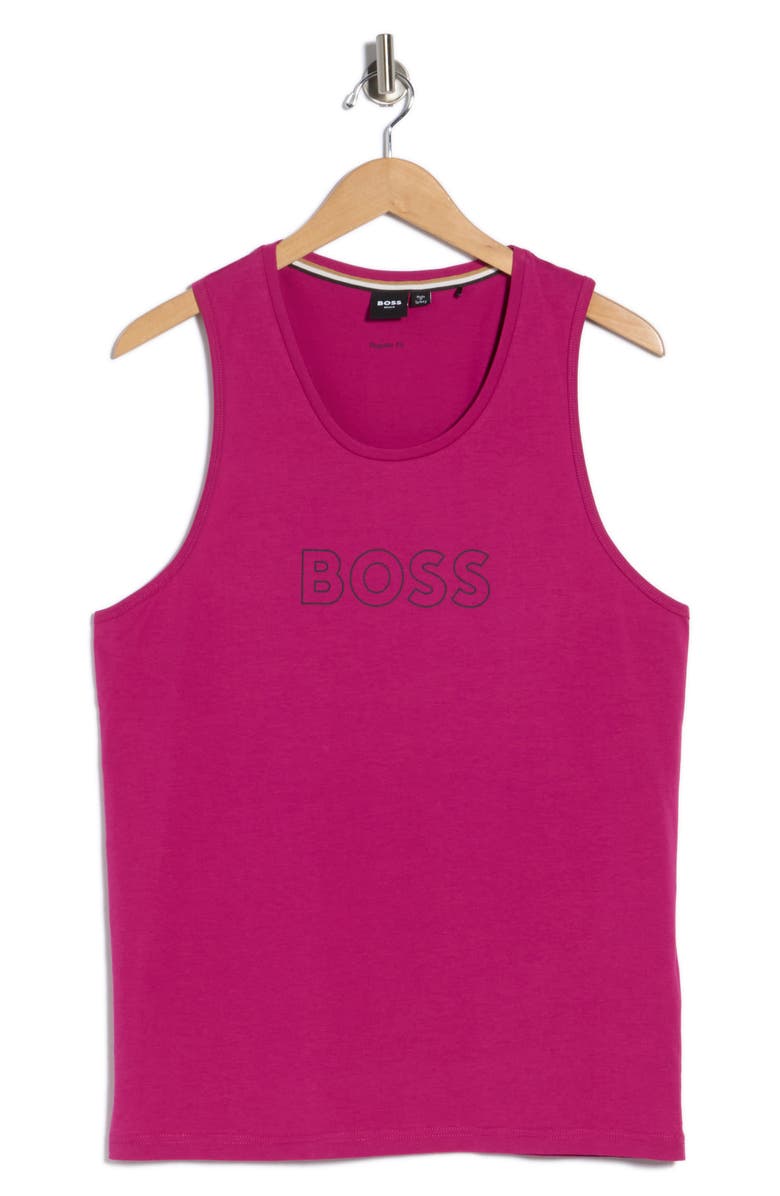 BOSS Beach Logo Tank Top, Alternate, color, Medium Pink