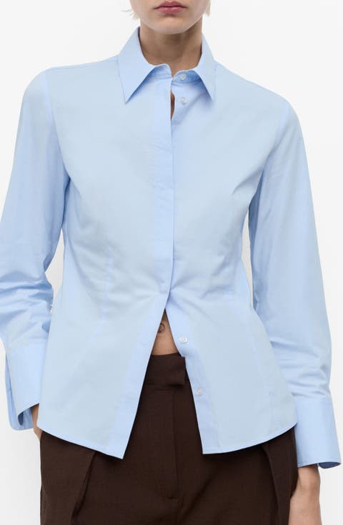Slim Fit Stretch Poplin Button-Up Shirt