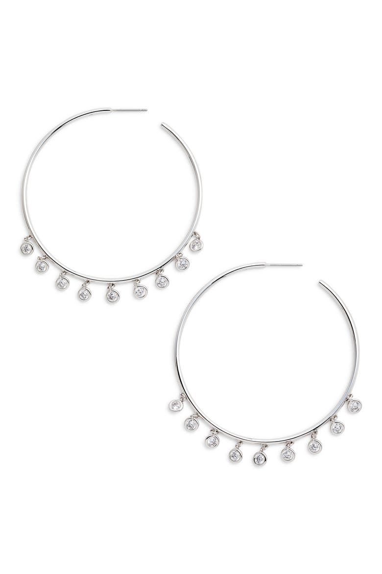 Shaker Hoop Earrings, Main, color, SILVER