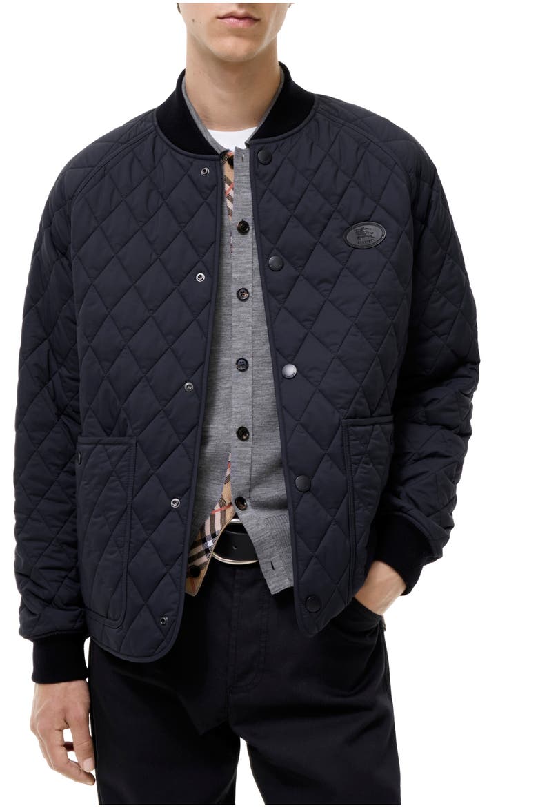 Quilted Nylon Jacket, Main, color, Navy