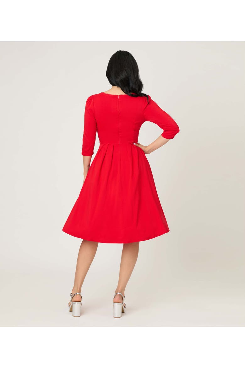 Sweetheart Swing Dress, Alternate, color, Red Solid