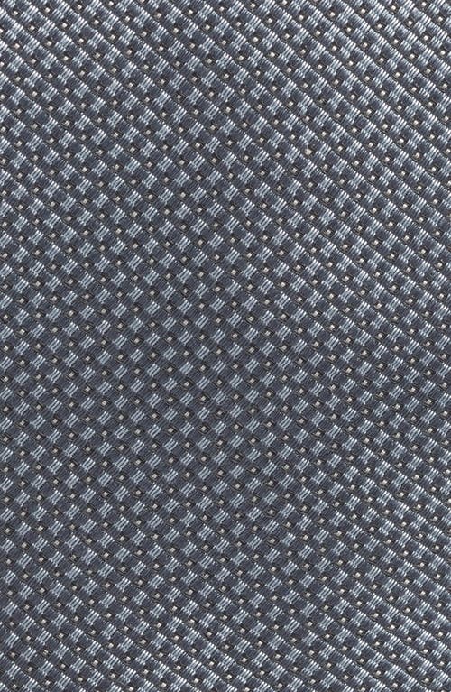 Hugo Boss Boss Micropattern Silk Blend Tie In Dark Grey