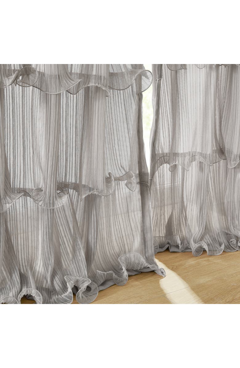 Chuks Collins x Lush Decor Georgette Sheer Window Panel, Alternate, color, Gray