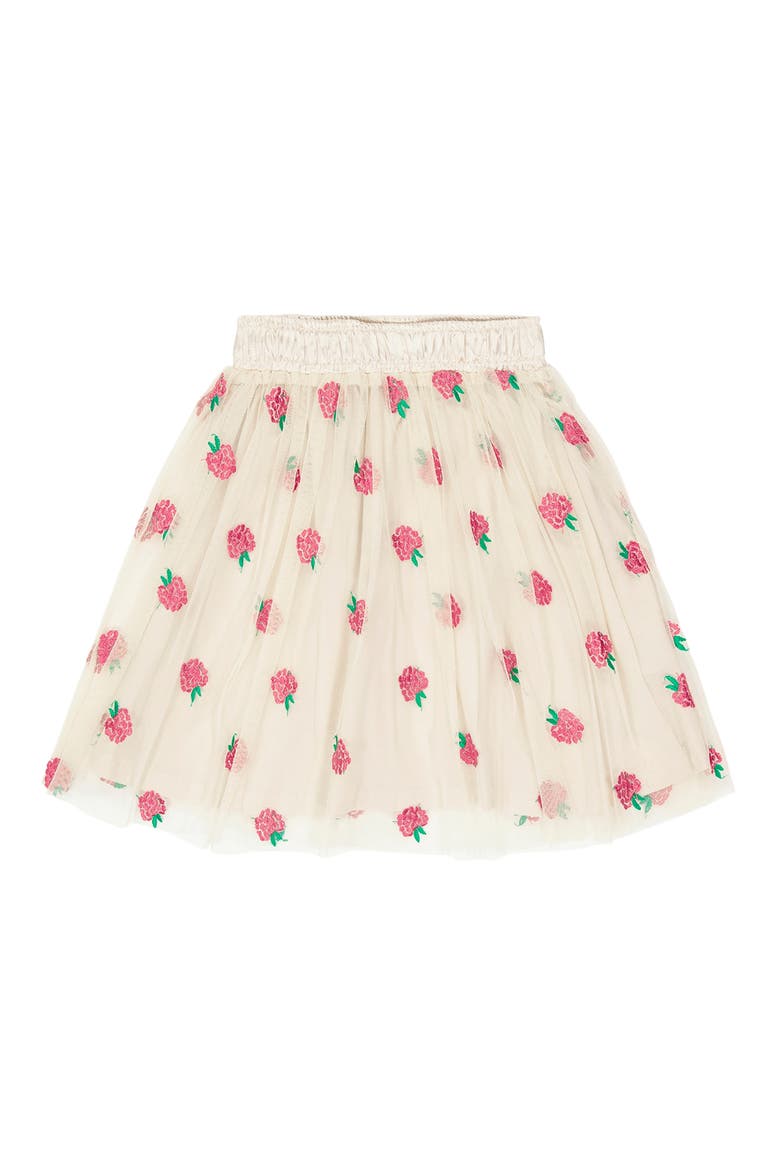 Kids' Johanna Fruit Embroidered Tulle Skirt, Main, color, OFF WHITE