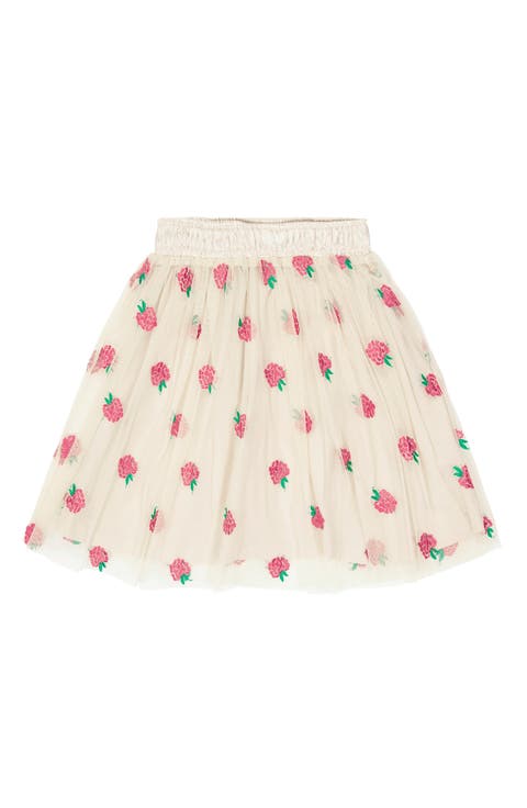 Kids' Johanna Fruit Embroidered Tulle Skirt