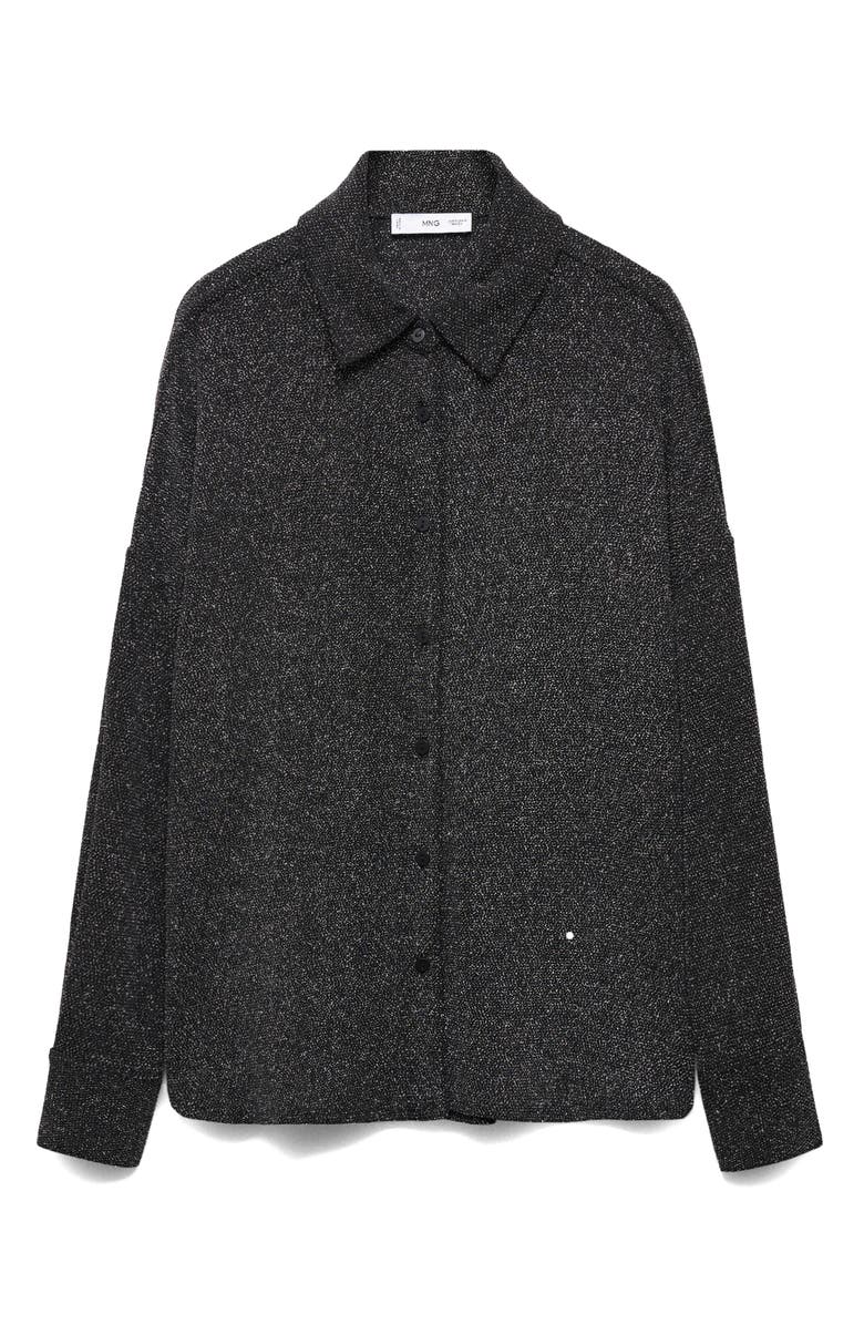 MANGO Metallic Button-Up Shirt, Alternate, color, 