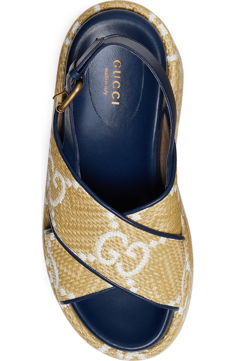 Gucci Angelina GG Logo Platform Wedge Sandal, Alternate, color,