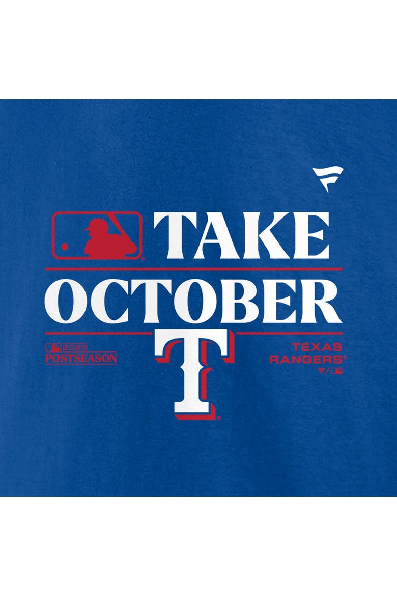 Men's Fanatics Branded  Royal Texas Rangers 2023 Postseason Locker Room T-Shirt, Alternate, color, Royal