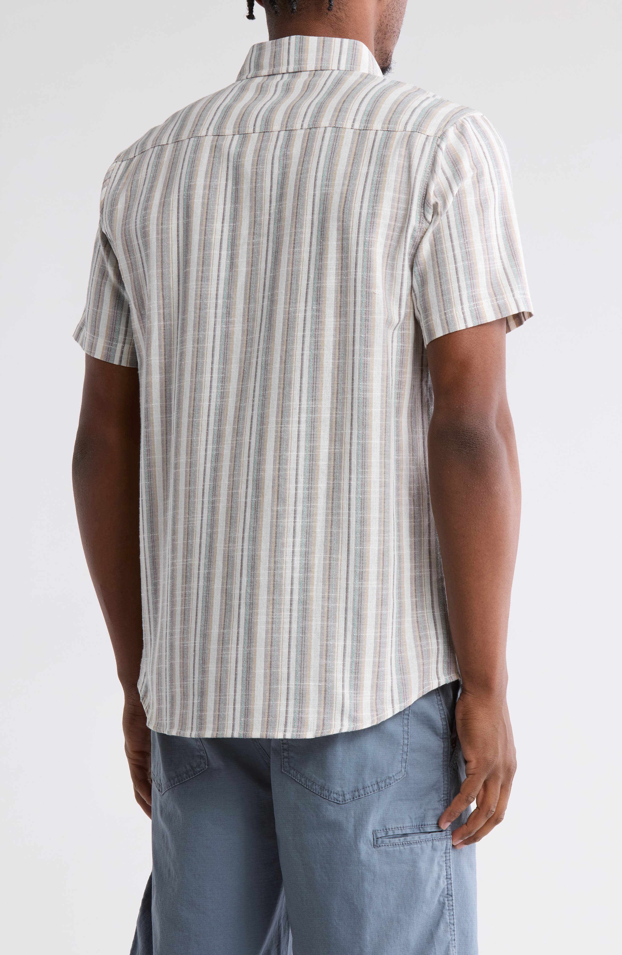 Rio Stripe Short Sleeve Button-Up Shirt - image 4