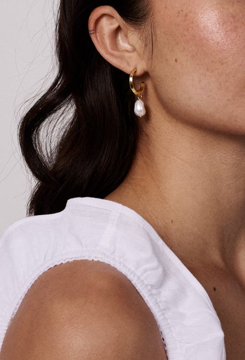 Electric Picks Jones Pearl Drop Earrings In Gold