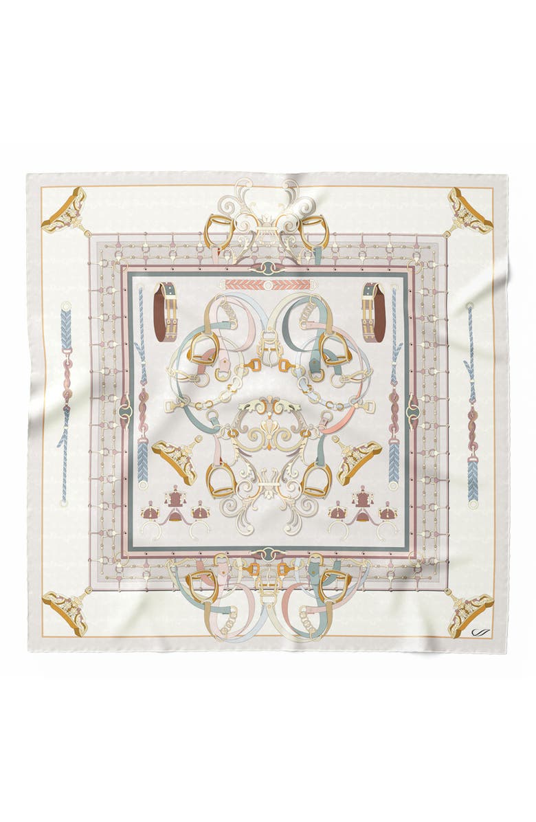 Elizabetta Epona - Silk Foulard for Women, Main, color, Pearl Grey