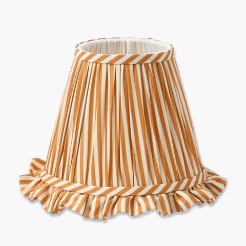 Mustard Striped Ruffle Lampshade (18cm)