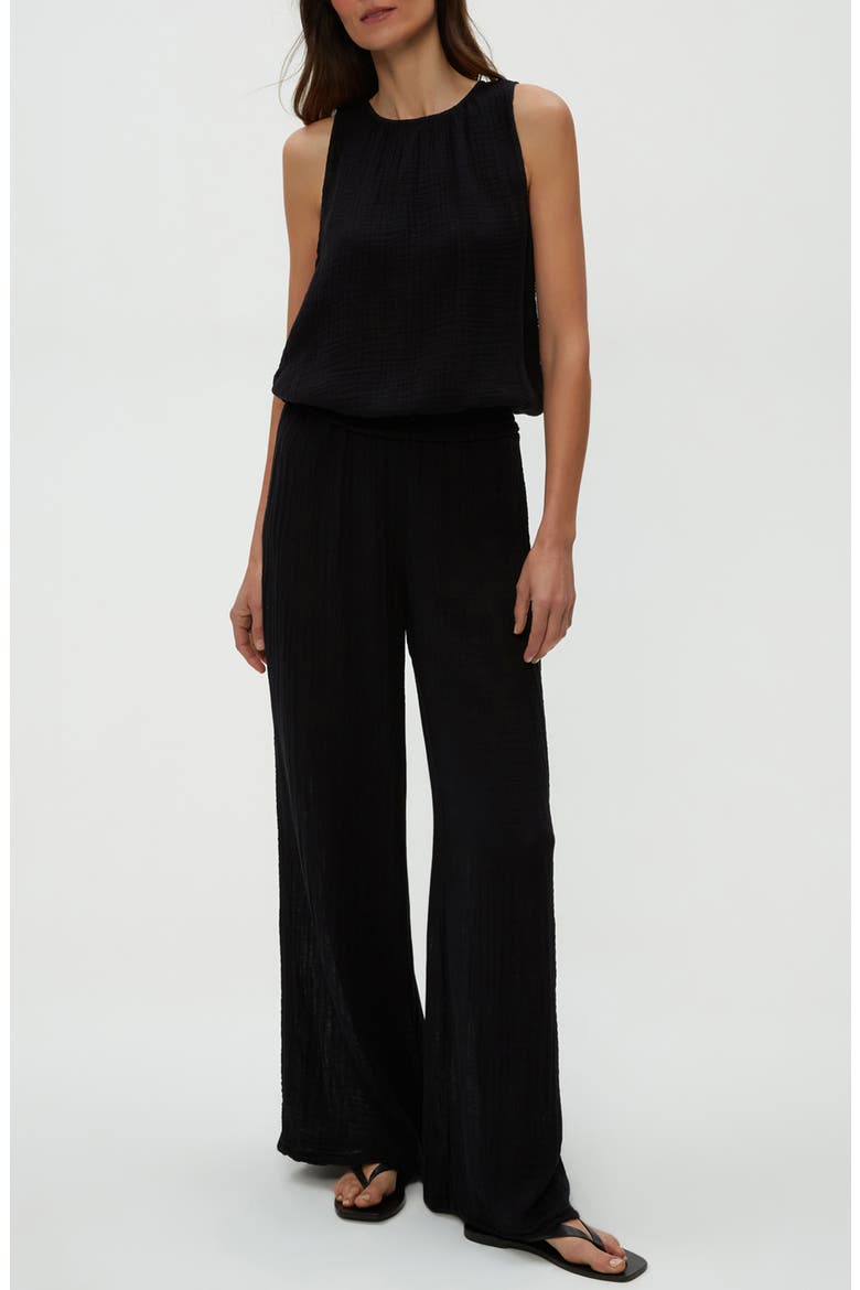 Janelle Tie Neck Tank, Alternate, color, BLACK