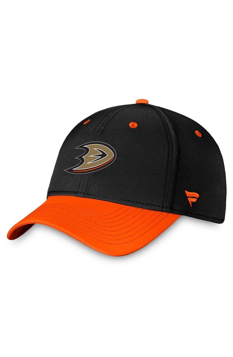 FANATICS Men's Fanatics Branded  Black/Orange Anaheim Ducks Authentic Pro Rink Two-Tone Flex Hat, Main, color, 