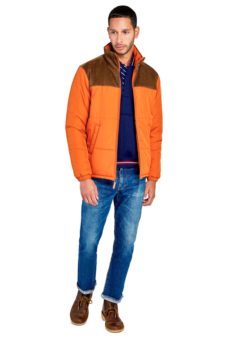 Solid Puffer Jacket, Alternate, color, ORANGE