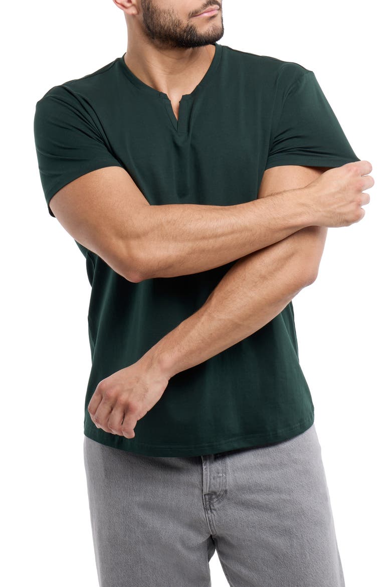 Split Neck T-Shirt, Alternate, color, HUNTER