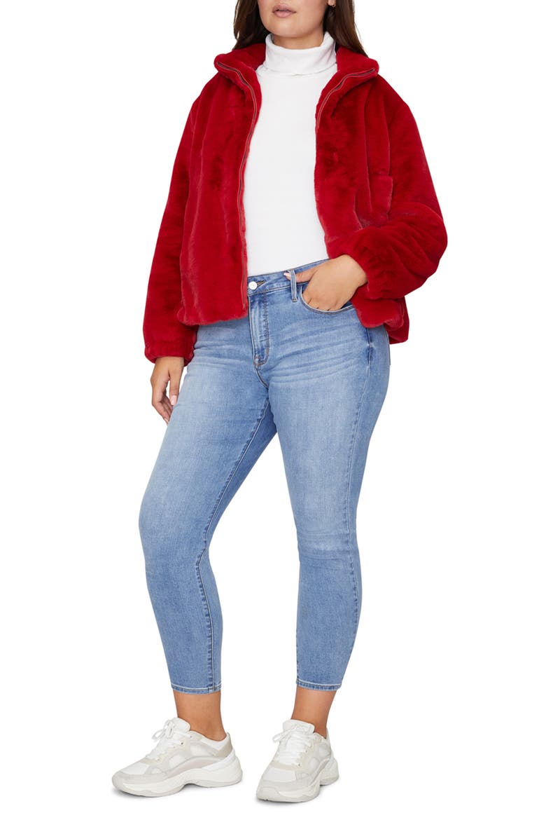 Sami Faux Fur Jacket, Alternate, color, PARTY RED