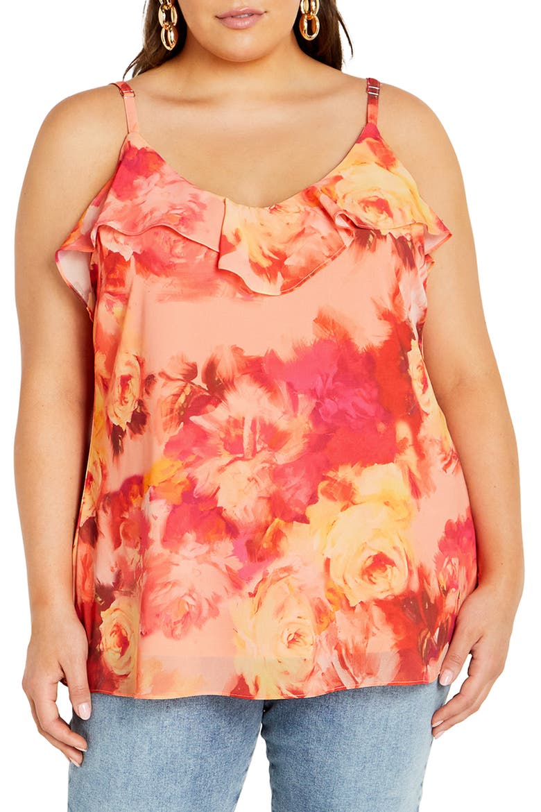 Sierra Floral Ruffle Camisole, Main, color, PRINT