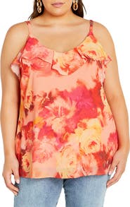 City Chic Sierra Floral Ruffle Camisole