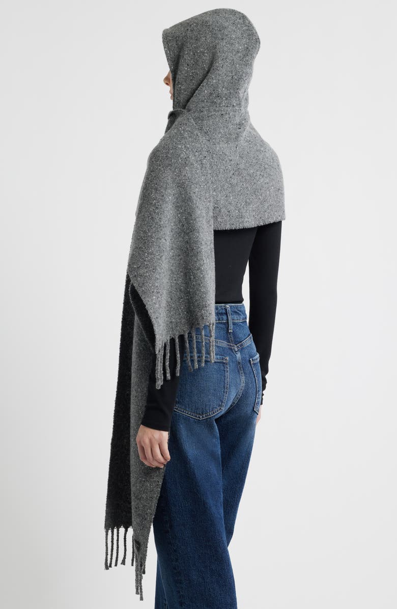 rag & bone Amy Hooded Scarf, Alternate, color, Charcoal
