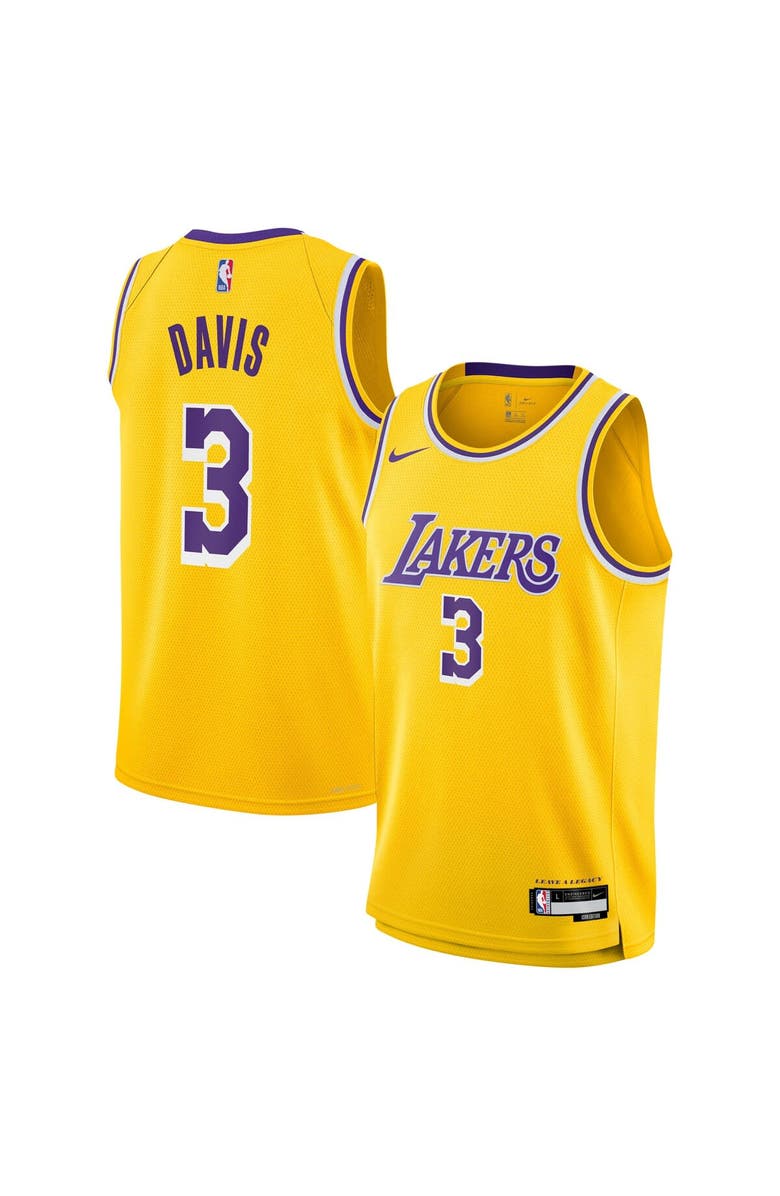 Nike Youth Nike Anthony Davis Gold Los Angeles Lakers Swingman Jersey - Icon Edition, Main, color,