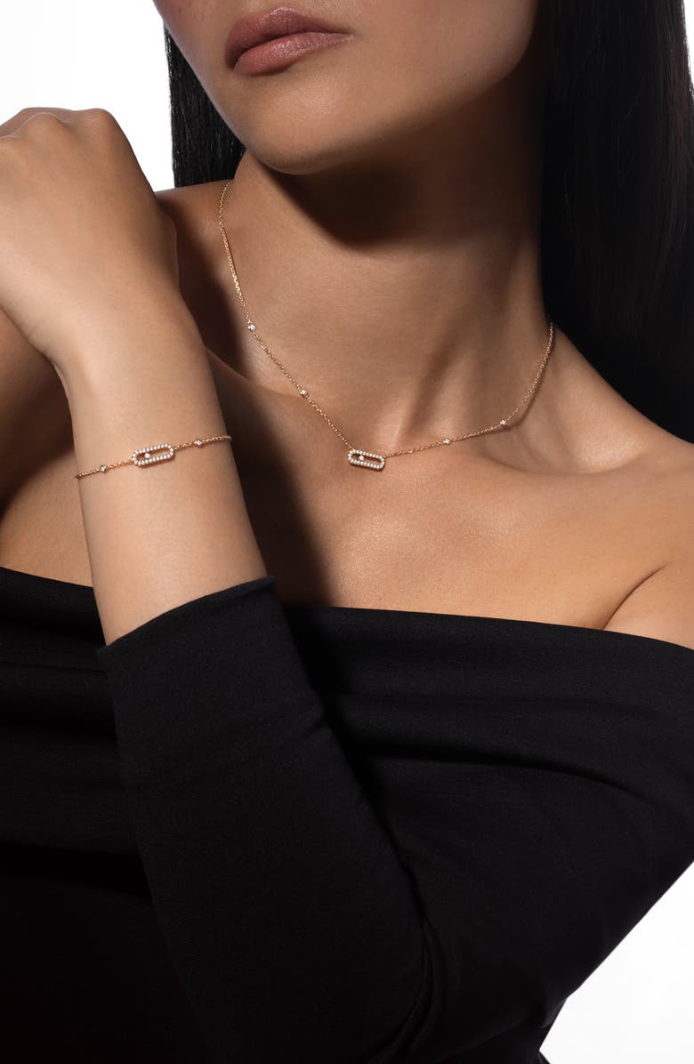 Messika Move Uno Pavé Diamond Pendant Necklace, Alternate, color,