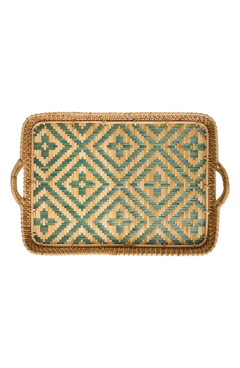 Juliska Villa Seville Wicker Tray, Main, color, Chambray