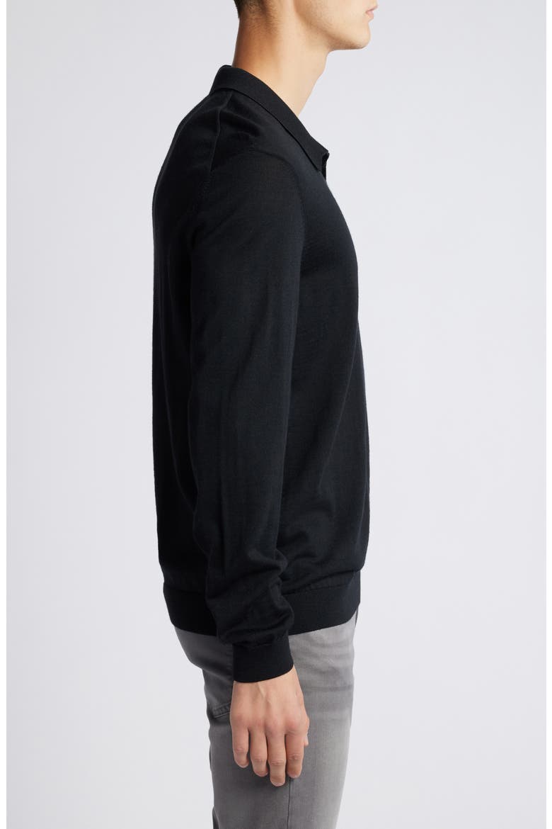 Enord Long Sleeve Wool Polo Sweater, Alternate, color, BLACK