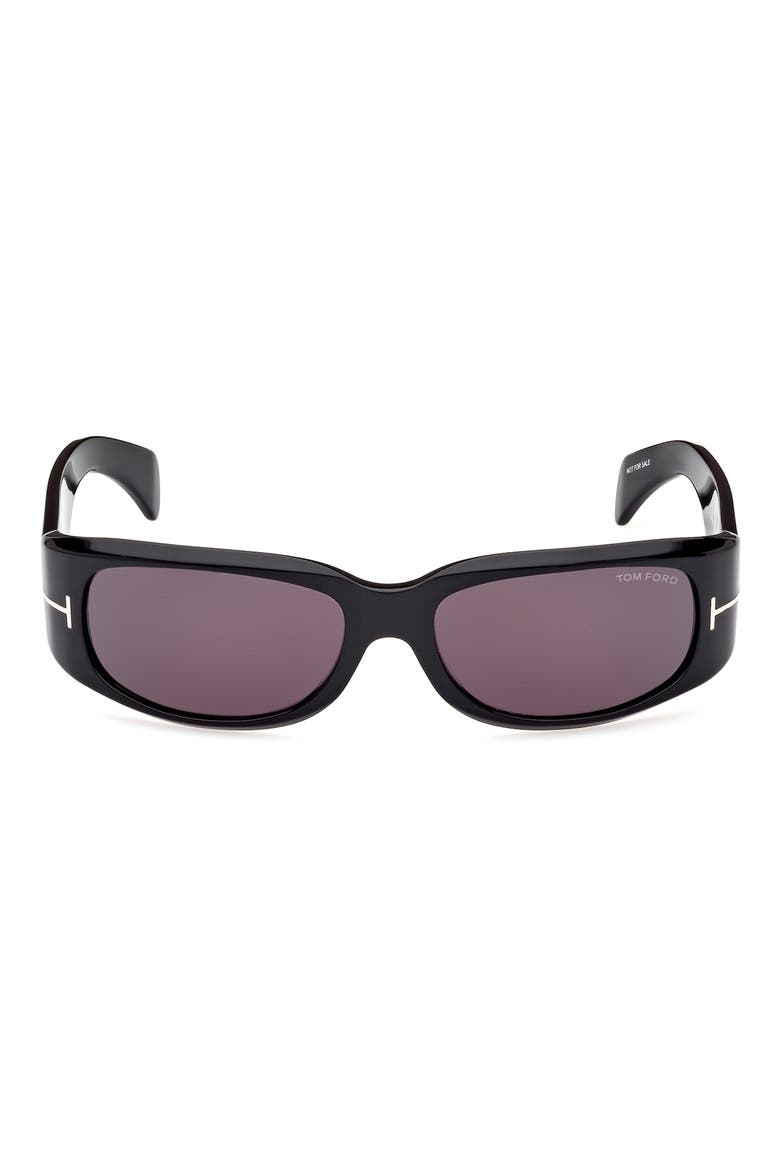 59mm Square Sunglasses, Main, color, SHINY BLACK / SMOKE
