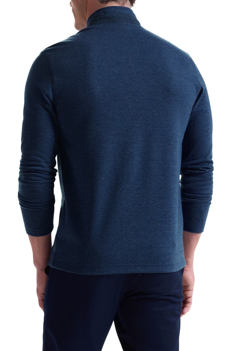 Houndstooth Patern Quarter Zip Top, Alternate, color, NAVY