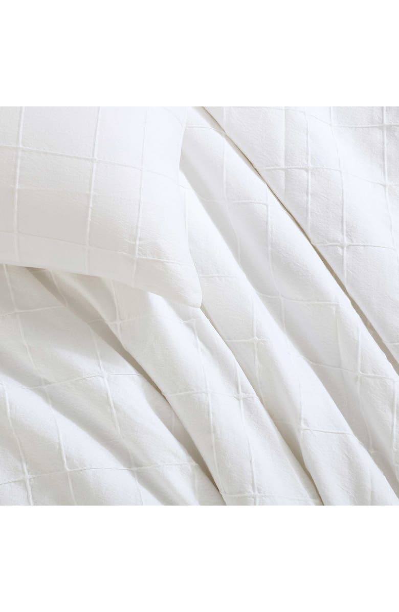 Calvin Klein Puckered Grid Duvet Cover & Shams Set, Alternate, color, White