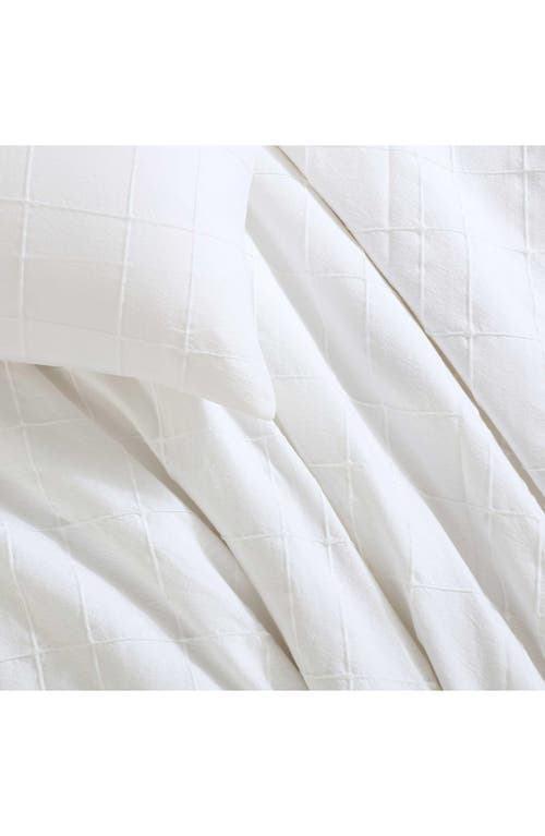 Calvin Klein Puckered Grid Duvet Cover & Shams Set In White
