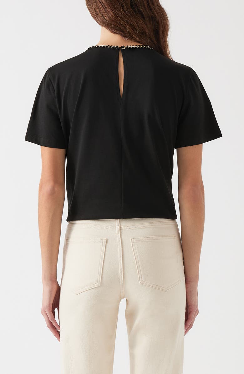 LK Bennett Vita Braided Trim Cotton T-Shirt, Alternate, color, 