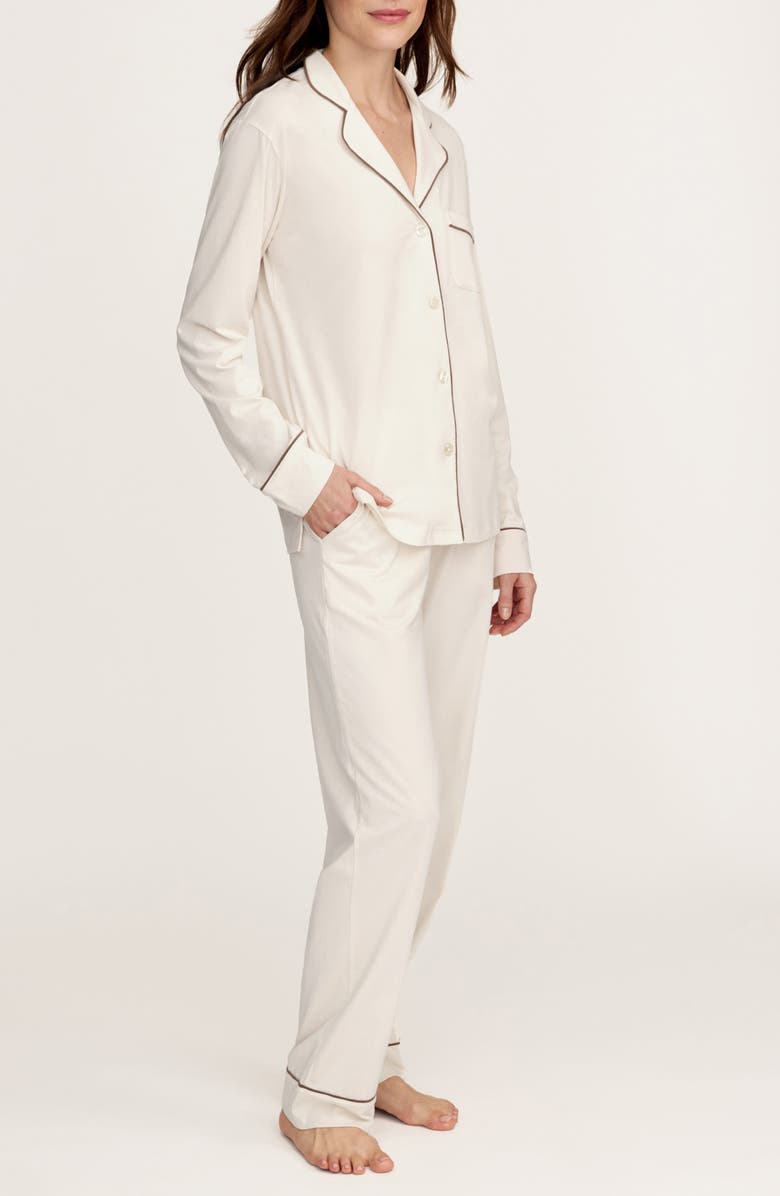 Petite Plume Featherweight Pima Cotton Pajamas, Alternate, color, White