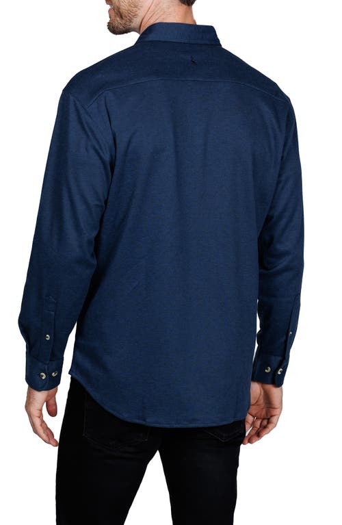 Tailorbyrd Mélange Solid Shirt Jacket In Blue