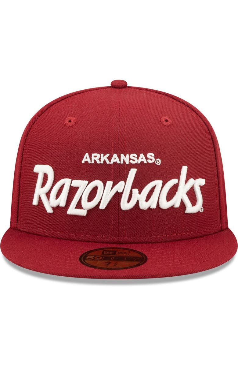 New Era Men's New Era Cardinal Arkansas Razorbacks Griswold 59FIFTY Fitted Hat, Alternate, color,