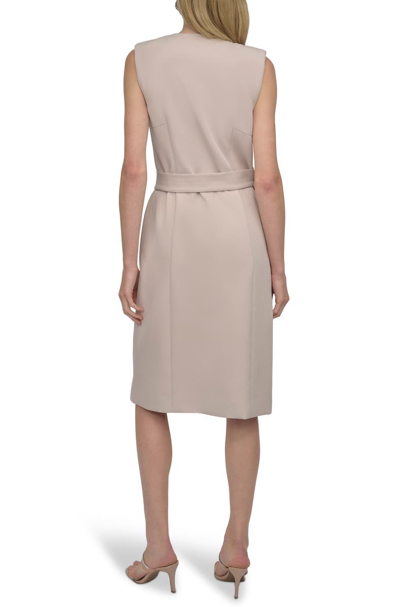 DKNY Crepe Wrap Midi Dress, Alternate, color, Moonlight