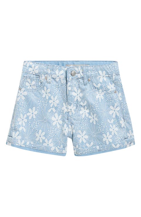 Kids' Bonded Lace Cotton Blend Denim Shorts (Big Kid)