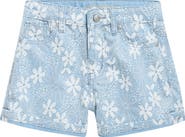 Tractr Kids' Bonded Lace Cotton Blend Denim Shorts