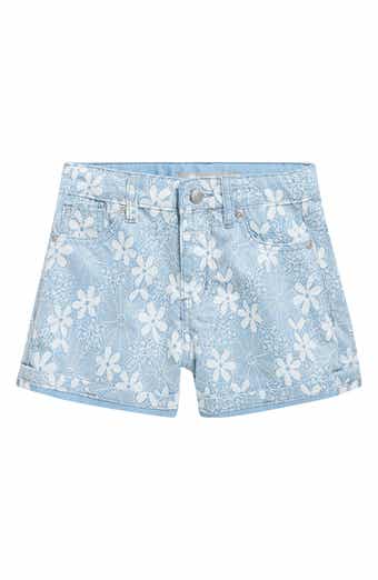 Kids' Bonded Lace Cotton Blend Denim Shorts