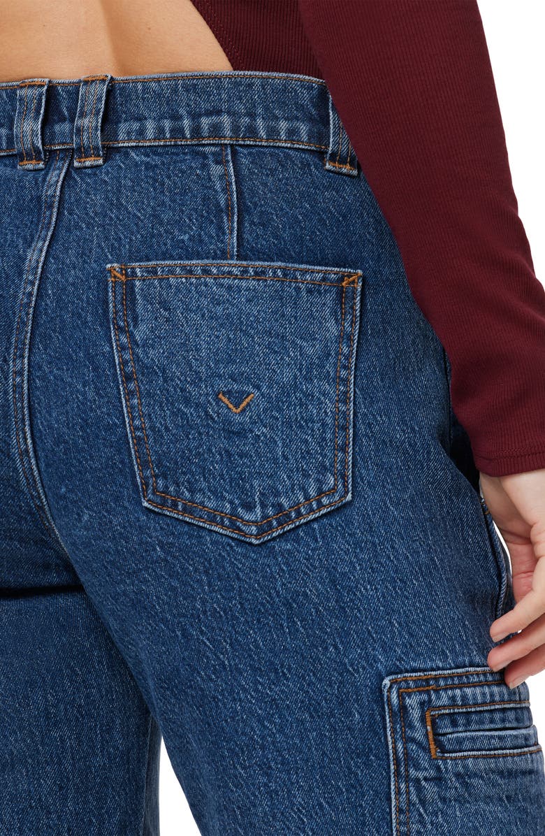 Hudson Jeans High Waist Wide Leg Cargo Jeans, Alternate, color, 