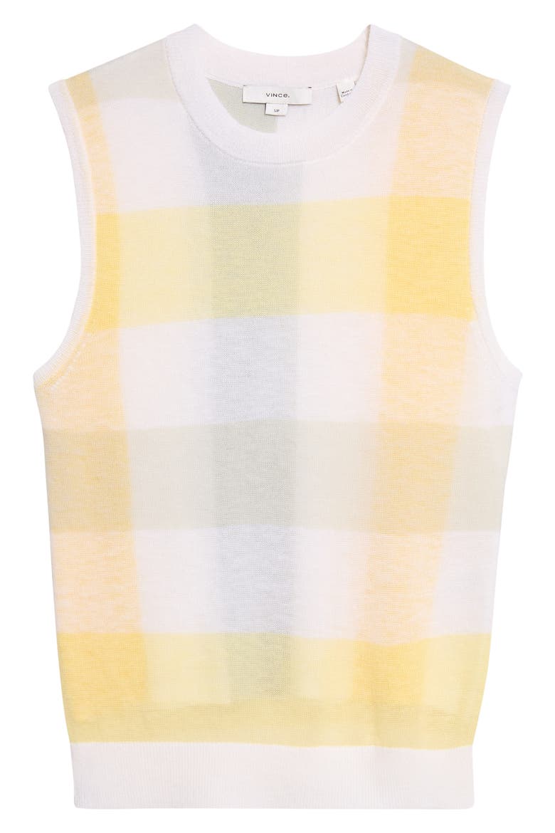 Plaid Wool Sweater Vest, Alternate, color, DANDELION COMBO