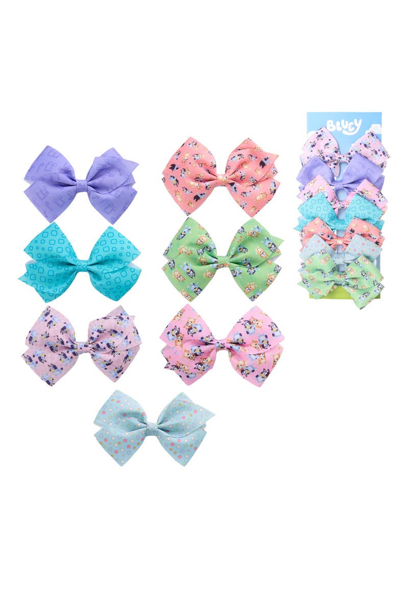 Hair Bows 7-Piece Set Bluey Accessories, Main, color, Multicolored