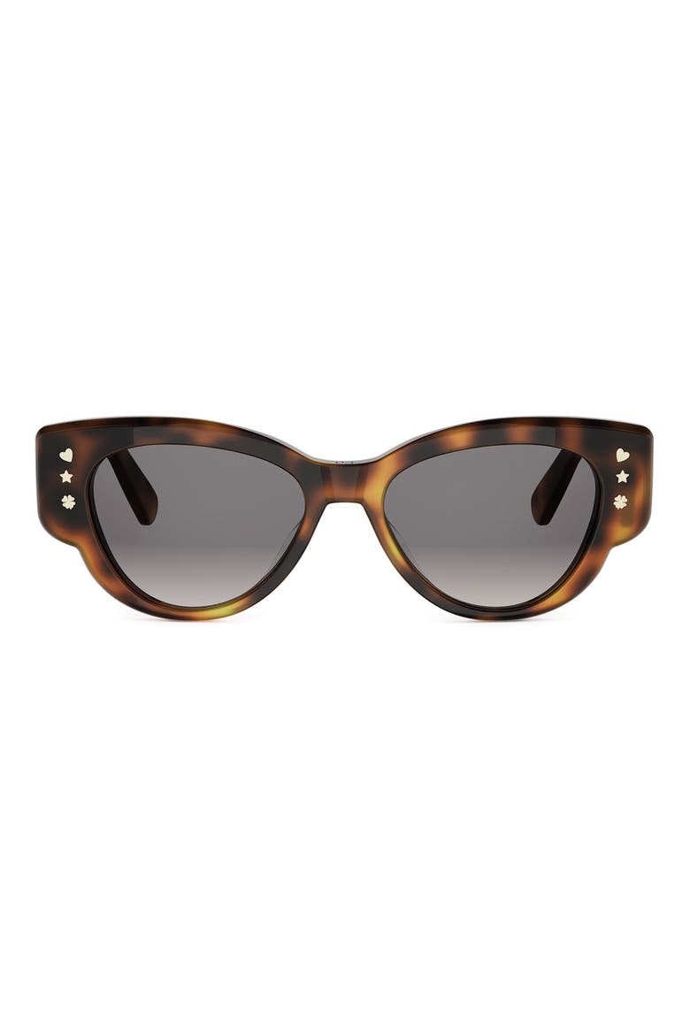 'DiorLuckyCharms B1I 53mm Butterfly Sunglasses, Main, color, BLONDE HAVANA / GRADIENT SMOKE