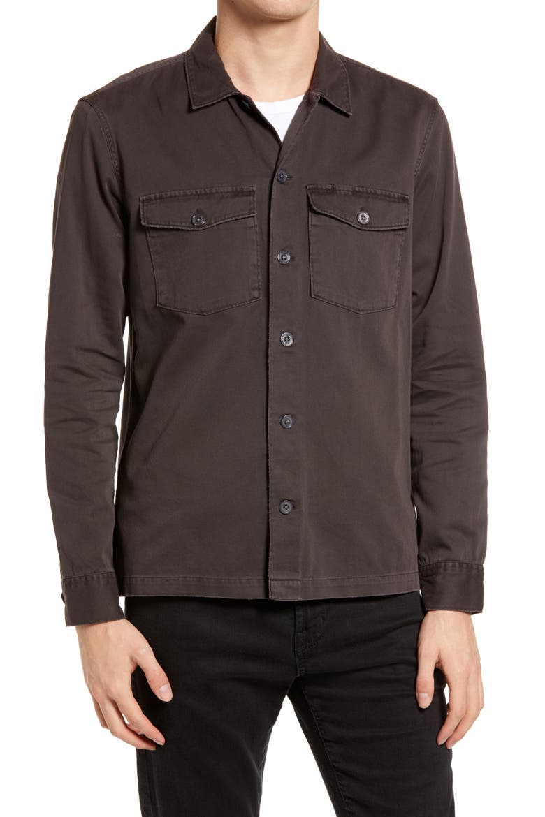 Spotter Button-Up Shirt Jacket, Main, color, DARK GARNET RED