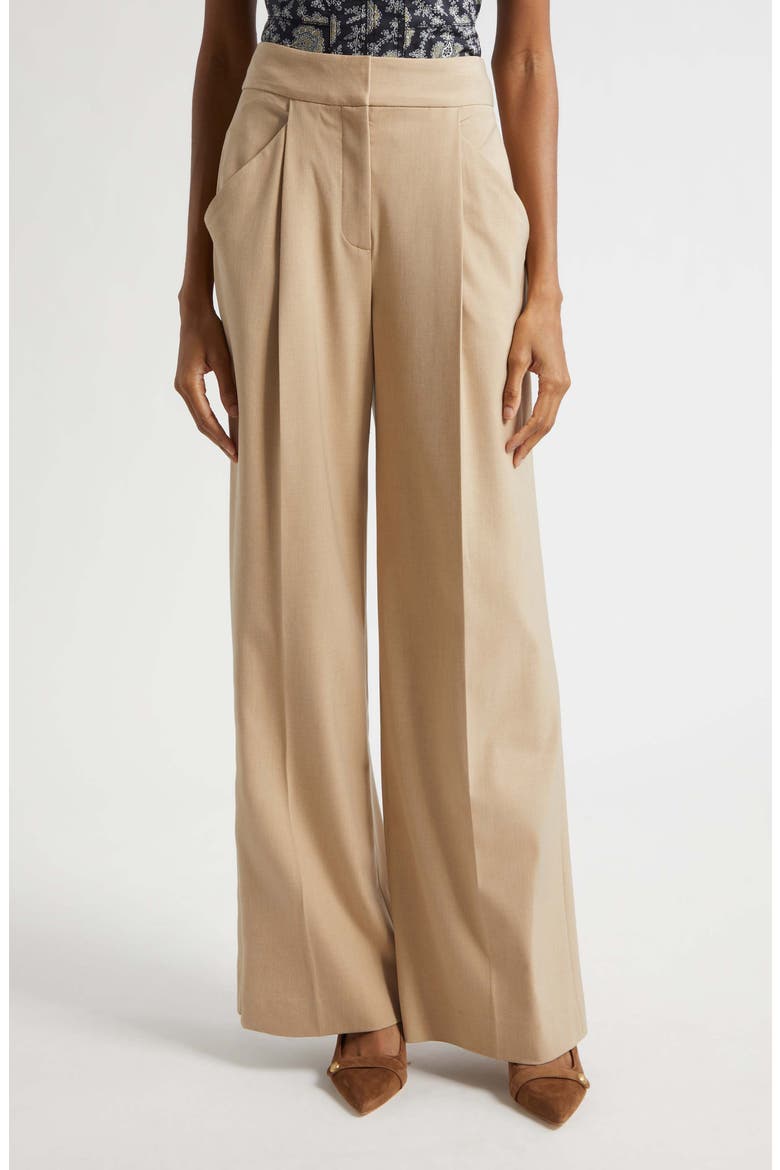 Rimini Pleated Wide Leg Pants, Main, color, KHAKI MELANGE