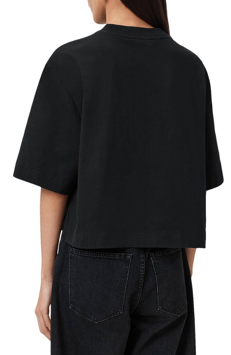 AllSaints Trip Etta Oversize Crop Cotton T-Shirt, Alternate, color,