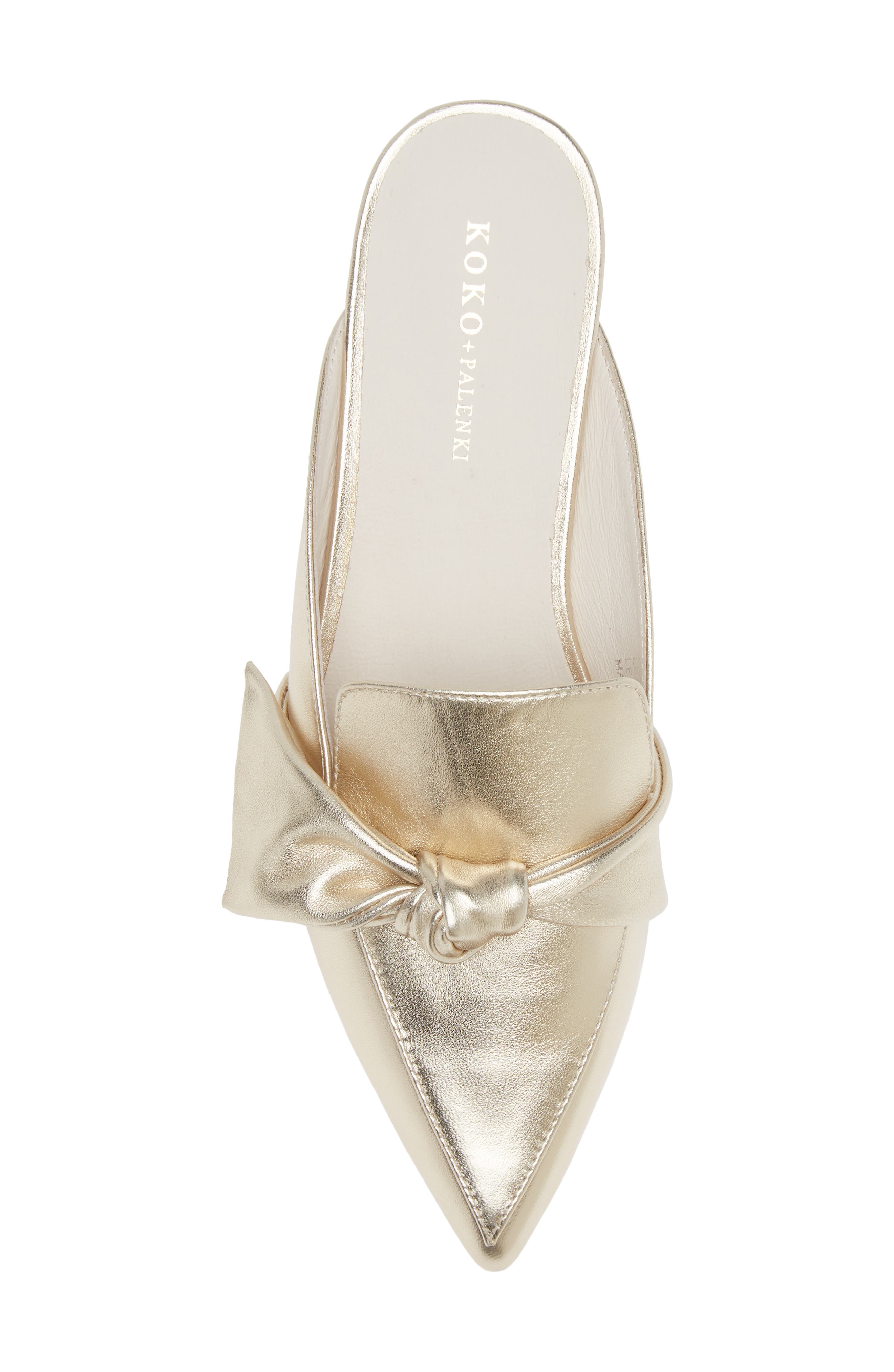 KOKO + PALENKI Quantum Pointed Toe Mule, Alternate, color, Gold Metallic Leather