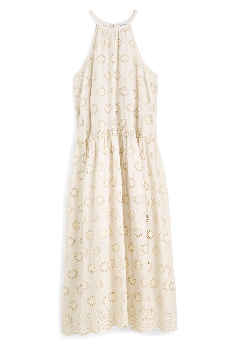 Embroidered Drop Waist Maxi Dress, Main, color, FLORAL EYELET